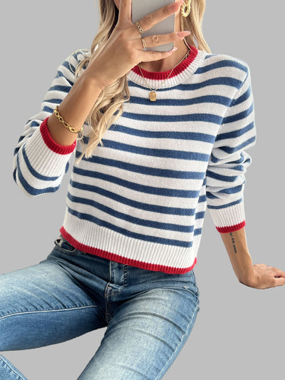 Mary | Striped Crewneck Casual Sweater