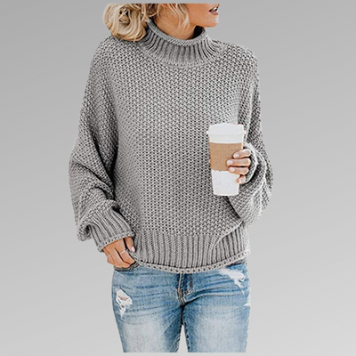 Calista | Soft Mock-Neck Knit Sweater
