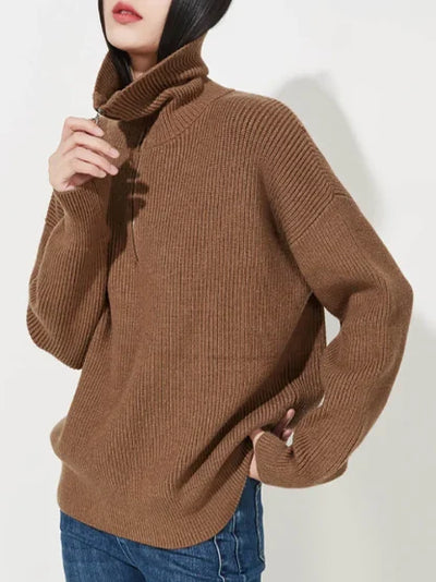 Ava | Zipper Front Casual Sweater