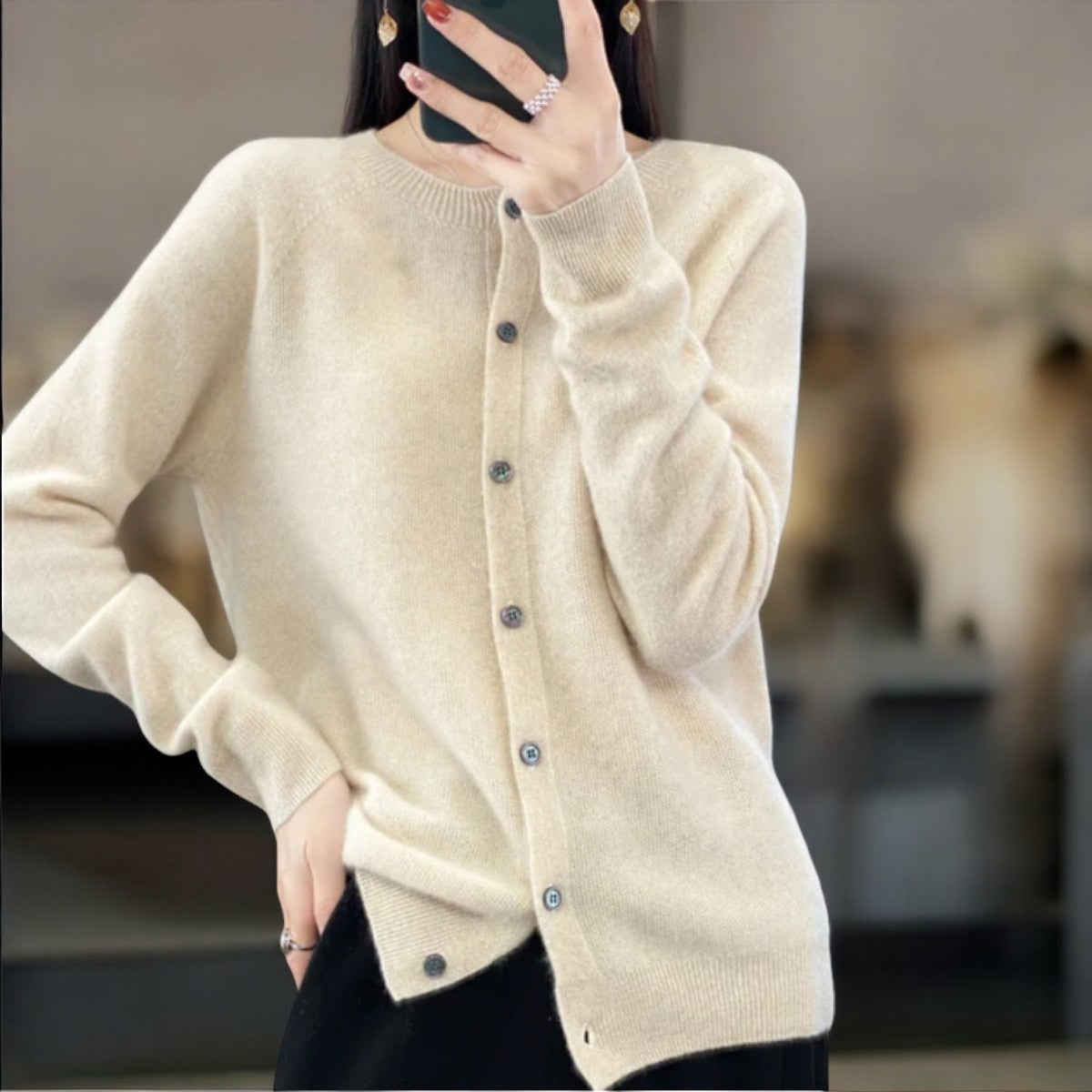 Leyla | Classic Button-Up Knit Cardigan